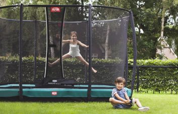 kids on a trampoline